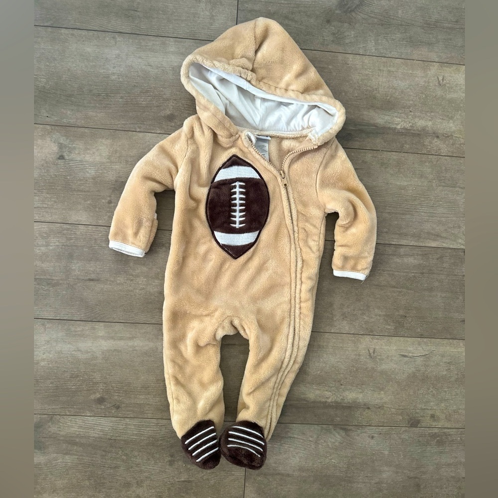 Mick Mack 3-6m Baby Boys Football Fleece Hooded zip up insulated one piece